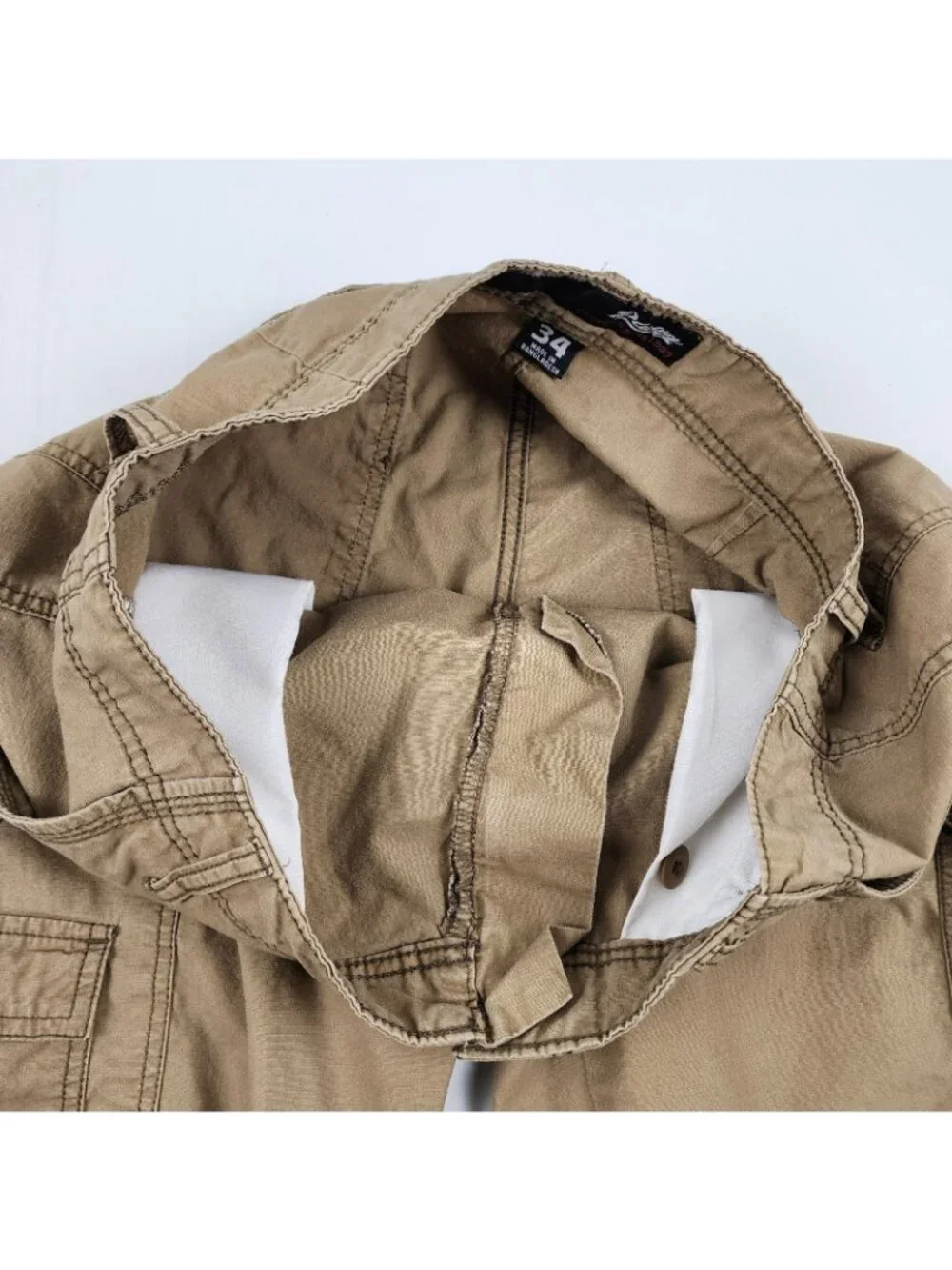 Plugg Shorts Mens 34 Brown Vintage Cargo 13 in Short